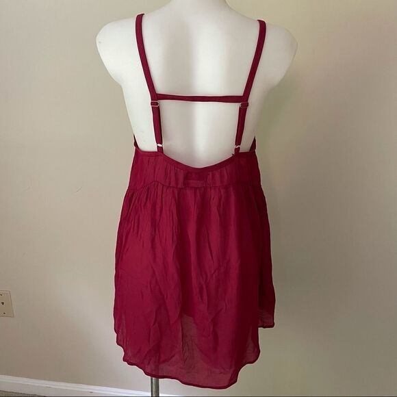 ANTHROPOLOGIE OUT FROM UNDER STRAPPY OPEN BACK SLEEVELESS SLIP DRESS RED SZ M‎ - Picture 4 of 10